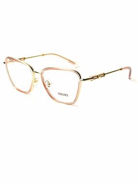 Versace Mod 1292 1507 Women's Peach Gold Frame Eyeglasses NWT